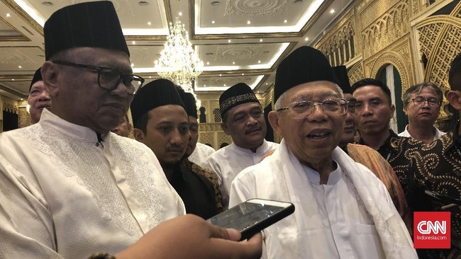 Calon Wakil Presiden Terpilih, Ma'ruf Amin akan merayakan Idul Fitri bersama Jokowi di Istana Negara, sekitar pukul 9 pagi.