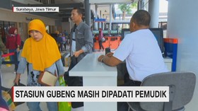 VIDEO: Stasiun Gubeng Masih Dipadati Pemudik