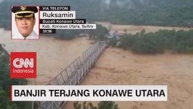 VIDEO: Banjir Menerjang, Jalur Trans Sulawesi Terputus