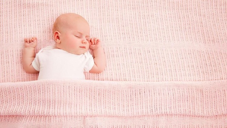 Sleeping New Born Baby, Newborn Kid Sleep on White Fur, Beautiful Infant Studio Portrait, One month old