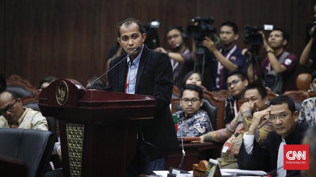 Eddy Hiariej selaku saksi ahli dari Prabowo-Gibran mengatakan ada kekosongan hukum mengenai nepotisme jika dikaitkan dengan kecurangan pemilu.
