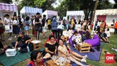 FOTO: Piknik di Lapangan Banteng Rayakan HUT Ke-492 Jakarta Pemprov DKI Jakarta berkolaborasi dengan sejumlah komunitas kreatif menggelar bazar berkonsep piknik di Lapangan Banteng, Jakarta Pusat.