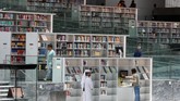 FOTO: Kemegahan Perpustakaan Nasional Qatar Qatar telah bekerjasama dengan banyak perpustakaan untuk menambah koleksi buku Perpustakaan Nasional Qatar