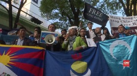 VIDEO: Pedemo Desak Pemimpin G20 Bahas Pelanggaran HAM China