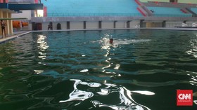 Jakabaring Terbengkalai, Atlet Latihan di Kolam Berlumut