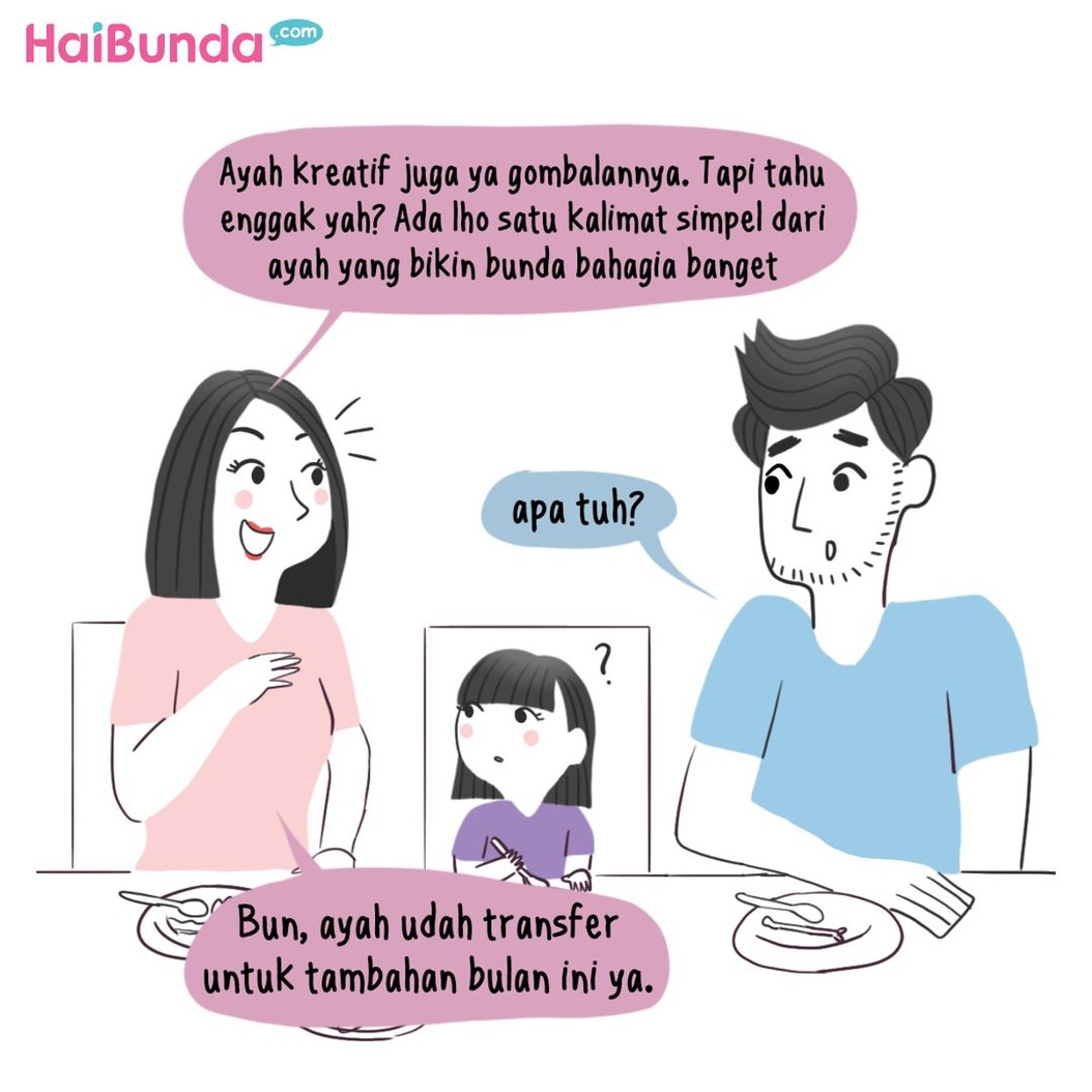 Ucapan manis apa dari Ayah yang bikin Bunda melting? Samakah dengan Bunda di komik ini?