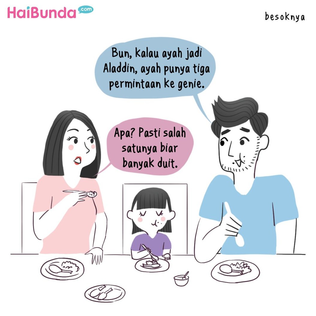 Ucapan manis apa dari Ayah yang bikin Bunda melting? Samakah dengan Bunda di komik ini?