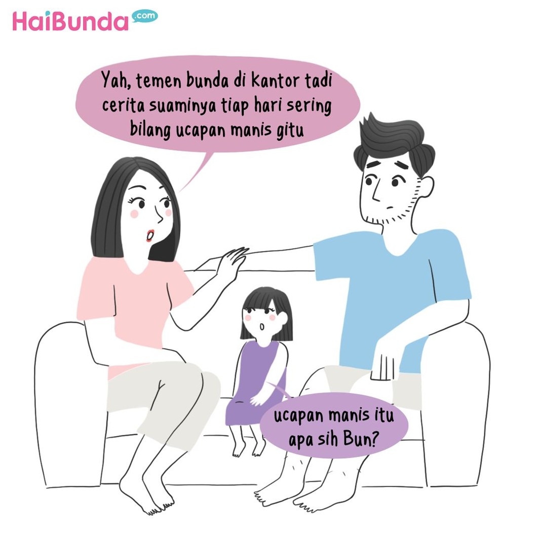 Ucapan manis apa dari Ayah yang bikin Bunda melting? Samakah dengan Bunda di komik ini?