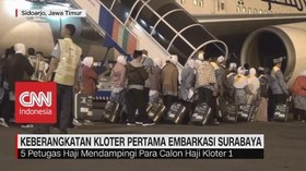 VIDEO: Keberangkatan Kloter Pertama Embarkasi Surabaya