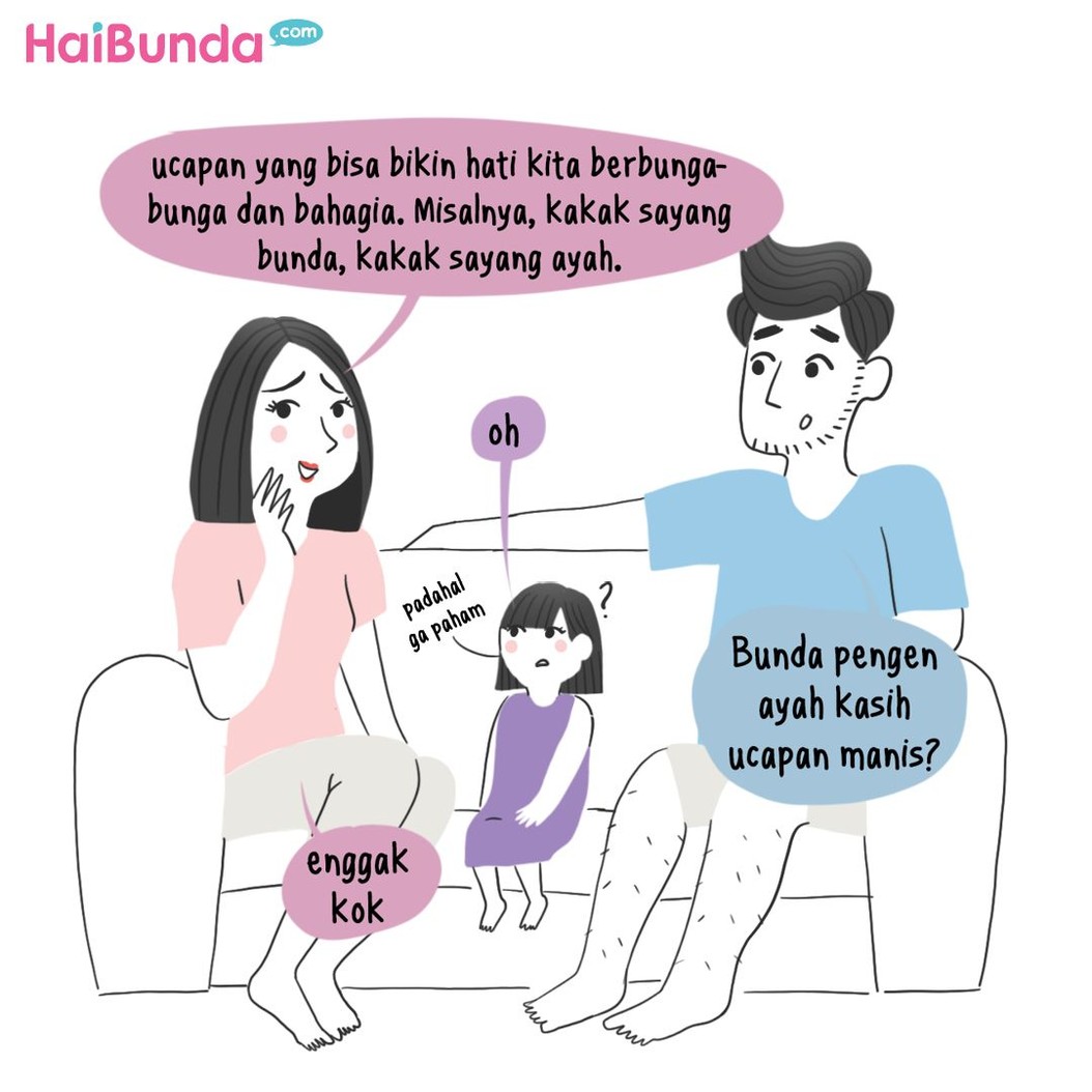 Ucapan manis apa dari Ayah yang bikin Bunda melting? Samakah dengan Bunda di komik ini?