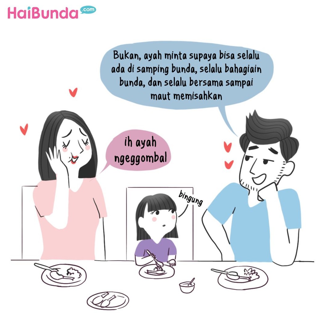Ucapan manis apa dari Ayah yang bikin Bunda melting? Samakah dengan Bunda di komik ini?
