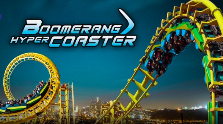 Bunda dan keluarga bisa memacu adrenalin dengan naik wahana boomerang coaster di Trans Studio Jakarta di Cibubur. Seru dan menegangkan!