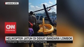 VIDEO: Helikopter Jatuh di Dekat Bandara Lombok