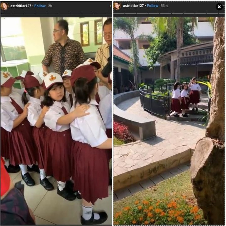 <p>Astrid Tiar enggak mau ketinggalan momen penting putrinya, Annabel Estheressa Thiorina Situmorang pertama kali masuk sekolah. Wanita 33 tahun ini mengabadikan setiap momen sang anak di sekolah. (Foto: Instagram @astridtiar127)</p>