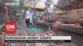 VIDEO: Bangunan Pura di Denpasar Rusak Akibat Gempa