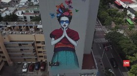 VIDEO: Frida Kahlo Terpampang di Tembok Meksiko.