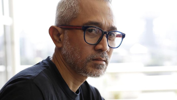 Lukman Sardi saat promo film 'Gundala' di kantor detikcom.