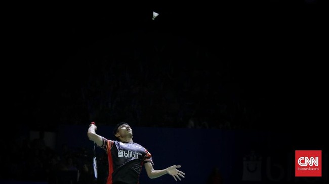 Jonatan Christie berhasil lolos ke babak kedua Kejuaraan Dunia Bulutangkis 2019 setelah mengalahkan Rajiv Ouseph, 21-15, Senin (19/8).