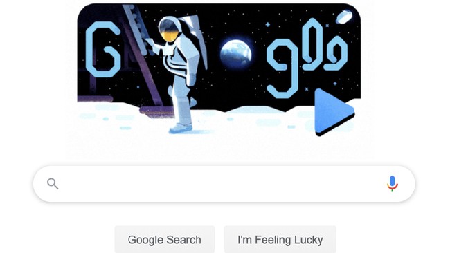 Google menampilkan doodle interaktif proses pendaratan misi Apollo 11 ke Bulan pada 50 tahun silam.