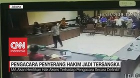 VIDEO: Pengacara Penyerang Hakim Jadi Tersangka