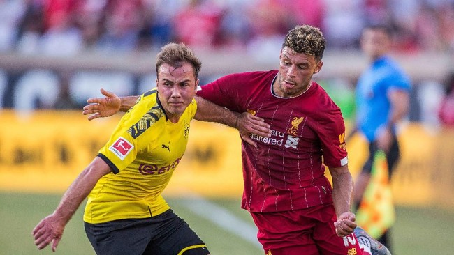Lima gol tercipta saat Liverpool takluk 2-3 dari Borussia Dortmund dalam laga uji coba pramusim di Stadion Universitas Notre Dame, Indiana.