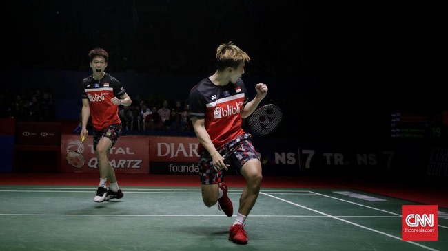 Sebanyak lima fakta menarik mengiringi langkah Kevin Sanjaya Sukamuljo/Marcus Fernaldi Gideon ke final Fuzhou China Open 2019.