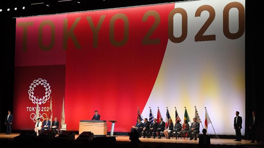 TOKYO, JAPAN - JULY 24: Japan's Prime Minister Shinzo Abe attends the  Tokyo 2020 Olympic Games 