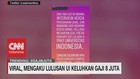 VIDEO: Viral, Mengaku Lulusan UI Keluhkan Gaji Rp.8 Juta