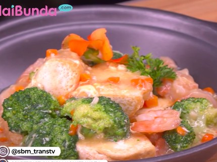 Resep Tahu Saus Brokoli Seafood, Sajian Penangkal Anak Mogok Makan