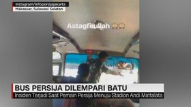 VIDEO: Bus Persija Dilempari Batu