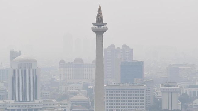 AirVisual mencatat indeks kualitas udara akarta pada Sabtu (10/8) pukul 09.00 pagi sebesar 170.