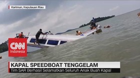 VIDEO: Speedboat Tenggiri 4 Tenggelam di Selat Beliah