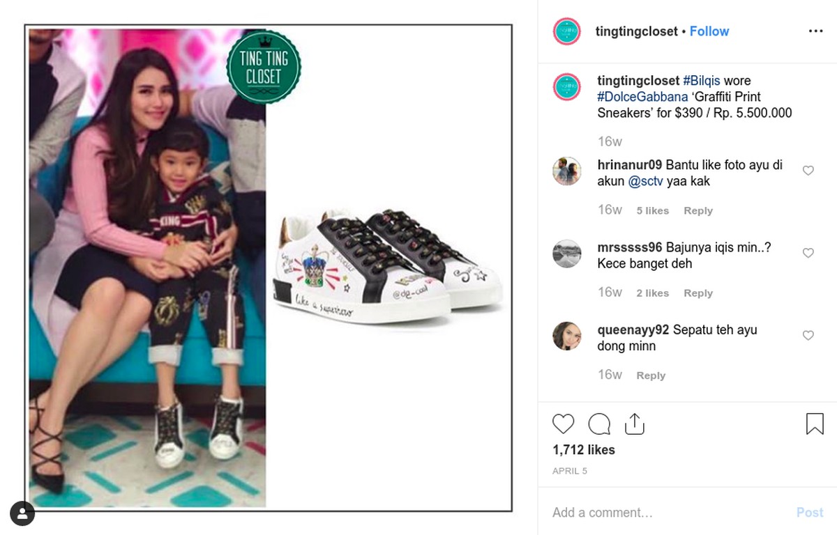 Bilqis Khumairah Razak&comma; putri semata wayang Ayu Ting Ting sudah memiliki sejumlah barang mewah dengan harga fantastis&comma; intip yuk&excl;