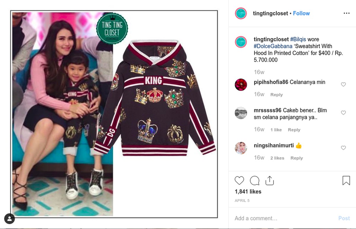 Bilqis Khumairah Razak&comma; putri semata wayang Ayu Ting Ting sudah memiliki sejumlah barang mewah dengan harga fantastis&comma; intip yuk&excl;