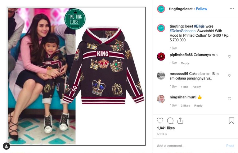 Bilqis Khumairah Razak, putri semata wayang Ayu Ting Ting sudah memiliki sejumlah barang mewah dengan harga fantastis, intip yuk!