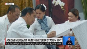VIDEO: Jokowi Membatik Kain 74 Meter di Stasiun MRT