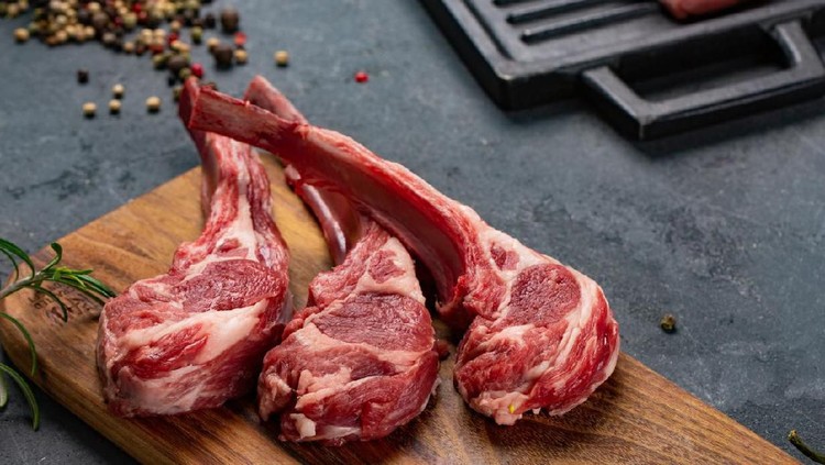 close-up of delicious marinated meat.