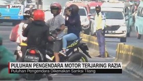 VIDEO: Terabas Busway, Puluhan Pemotor Terjaring Razia