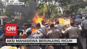 VIDEO: Aksi Mahasiswa Berunjung Ricuh di Cianjur