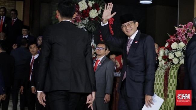 Eks cawapres Sandiaga Uno mengaku merasa terhormat saat disapa oleh Presiden Joko Widodo secara langsung dalam pidato kenegaraan di Sidang Tahunan MPR/DPR RI.
