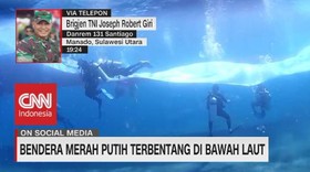 VIDEO: Bendera Merah Putih Terbentang di Bawah Laut