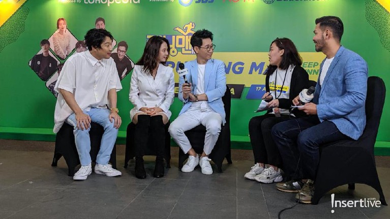 Para personel Running Man akhirnya tiba di Indonesia untuk menyapa para penggemar mereka pada Sabtu (17/8).