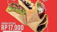 <p>Kudapan yang menawarkan aroma menggoda, D'Crepes juga memberikan promo menarik lho. Sampai tanggal 21 Agustus, ada 4 varian makanan yang dijual seharga Rp17.000. (Foto: Istimewa)</p>