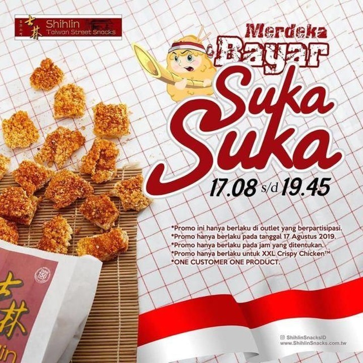 <p>Siapa suka food street ala Taiwan yang satu ini? Ya, Shihlin menawarkan promo Merdeka, bayar suka-suka hanya di jam 17.08 sampai 19.45. Jangan sampai ketinggalan ya. (Foto: Istimewa)</p>