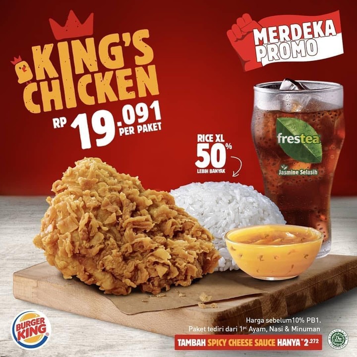 <p>Mengeluarkan promo merdeka, Burger King memberikan harga spesial nih untuk paket chicken. Ayo siapa yang mau? (Foto: Istimewa)</p>