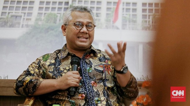 Ketua KPU Arief Budiman saat menjadi pembicara pada diskusi media di Gedung KPU, Jakarta, Kamis 22 Agustus 2019. Diskusi tersebut mengangkat tema 