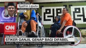 VIDEO: Stiker Ganjil Genap Bagi Difabel