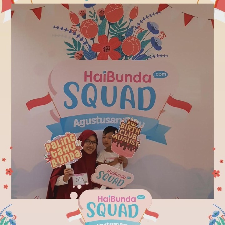 <p>Wah, happy banget nih! Terima kasih Bunda dan buah hati sudah ikutan Agustusan Seru HaiBundaSquad. Foto: HaiBunda</p>