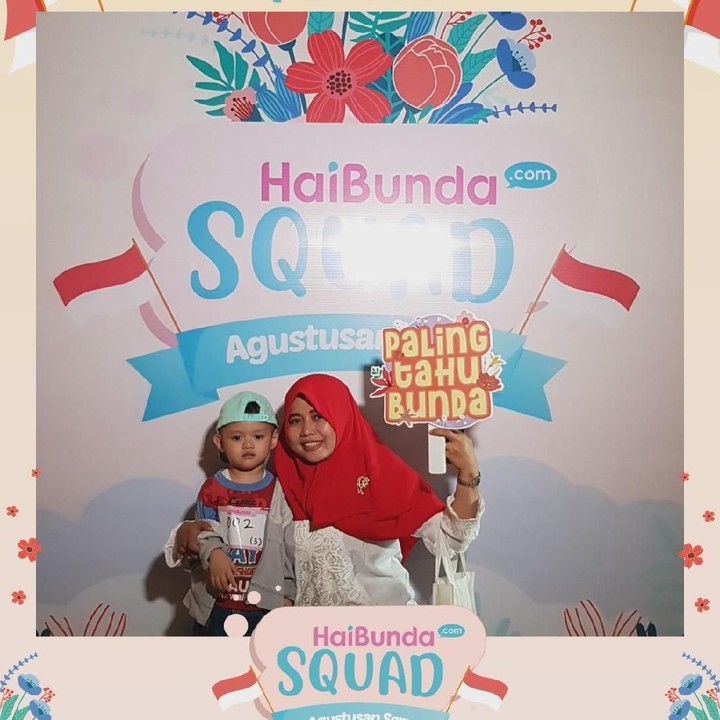<p>Wah, happy banget nih! Terima kasih Bunda dan buah hati sudah ikutan Agustusan Seru HaiBundaSquad. Foto: HaiBunda</p>