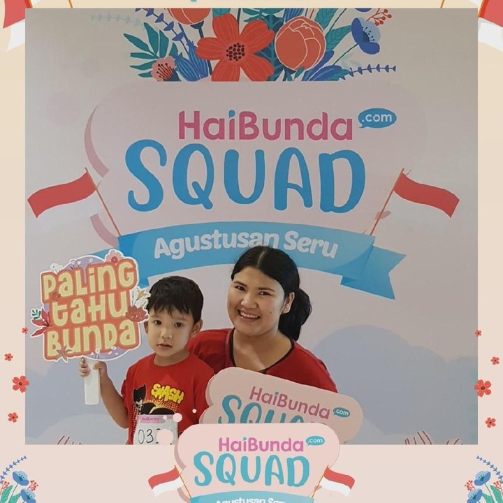 <p>Wah, happy banget nih! Terima kasih Bunda dan buah hati sudah ikutan Agustusan Seru HaiBundaSquad. Foto: HaiBunda</p>